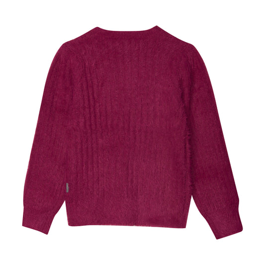 Creamie Strick Pullover Raspberry Radiance
