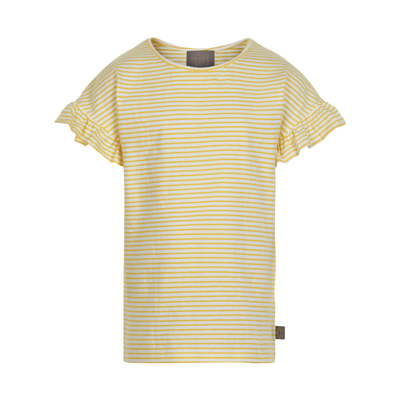 Creamie Kurzarm Shirt gestreift gelb