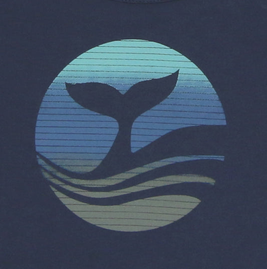 Enfant Terrible Kurzarm Shirt mit Walflossendruck navyblau