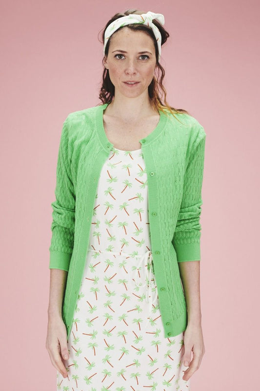 Lily Balou Damen Iris Cardigan Strickjacke grün