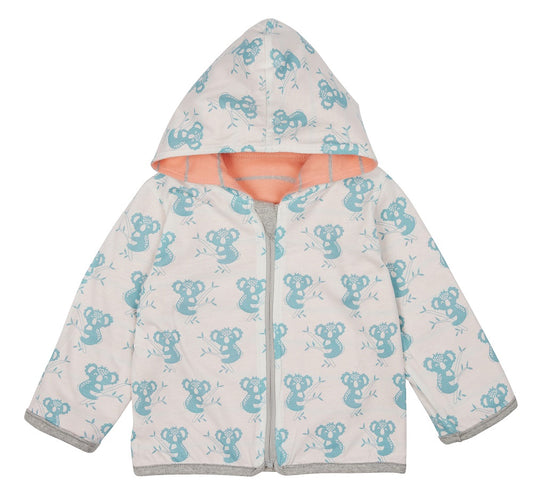 Loud + Proud Wende Kapuzenjacke peach mit hellblauen Koalas