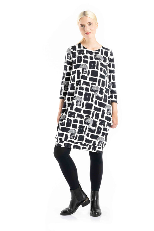 Martinex Mumin Damen Sivi Kleid Feisty Black / White