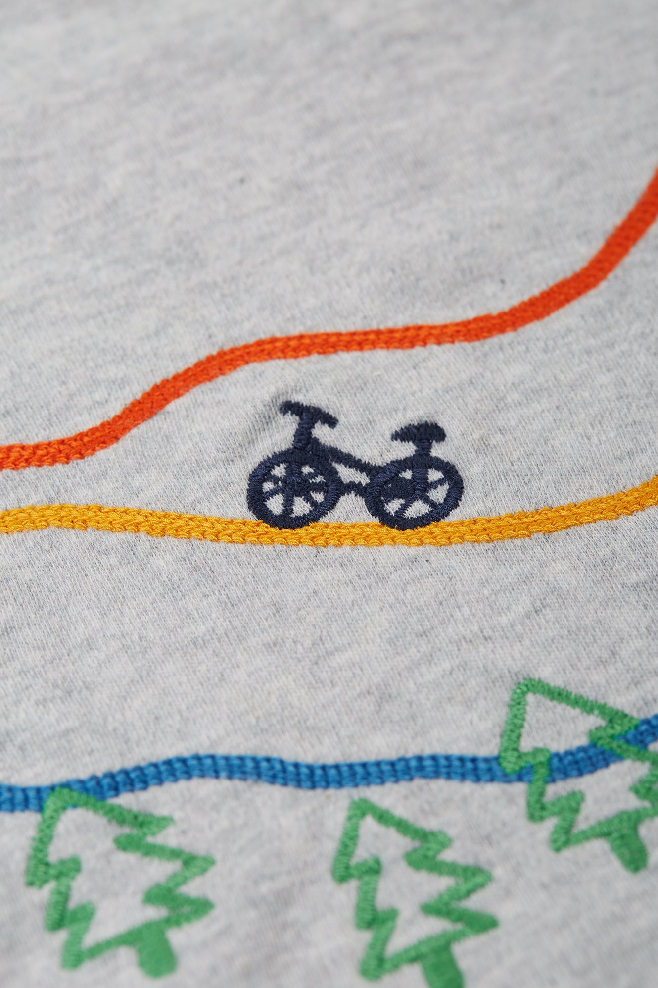 Frugi Jake Applique Top Grey Marl/Mountains