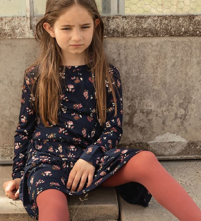 THE NEW Langarm Kleid VIVIENNE Navy mit Blumen