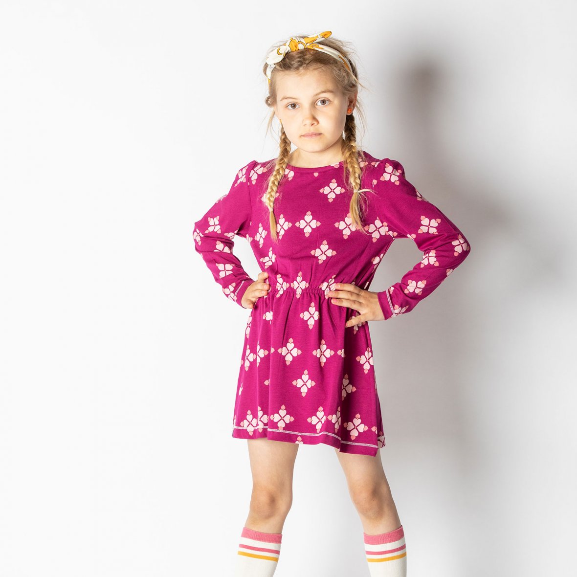 Albababy Dawn Dress Langarm Kleid Raspberry Radiance