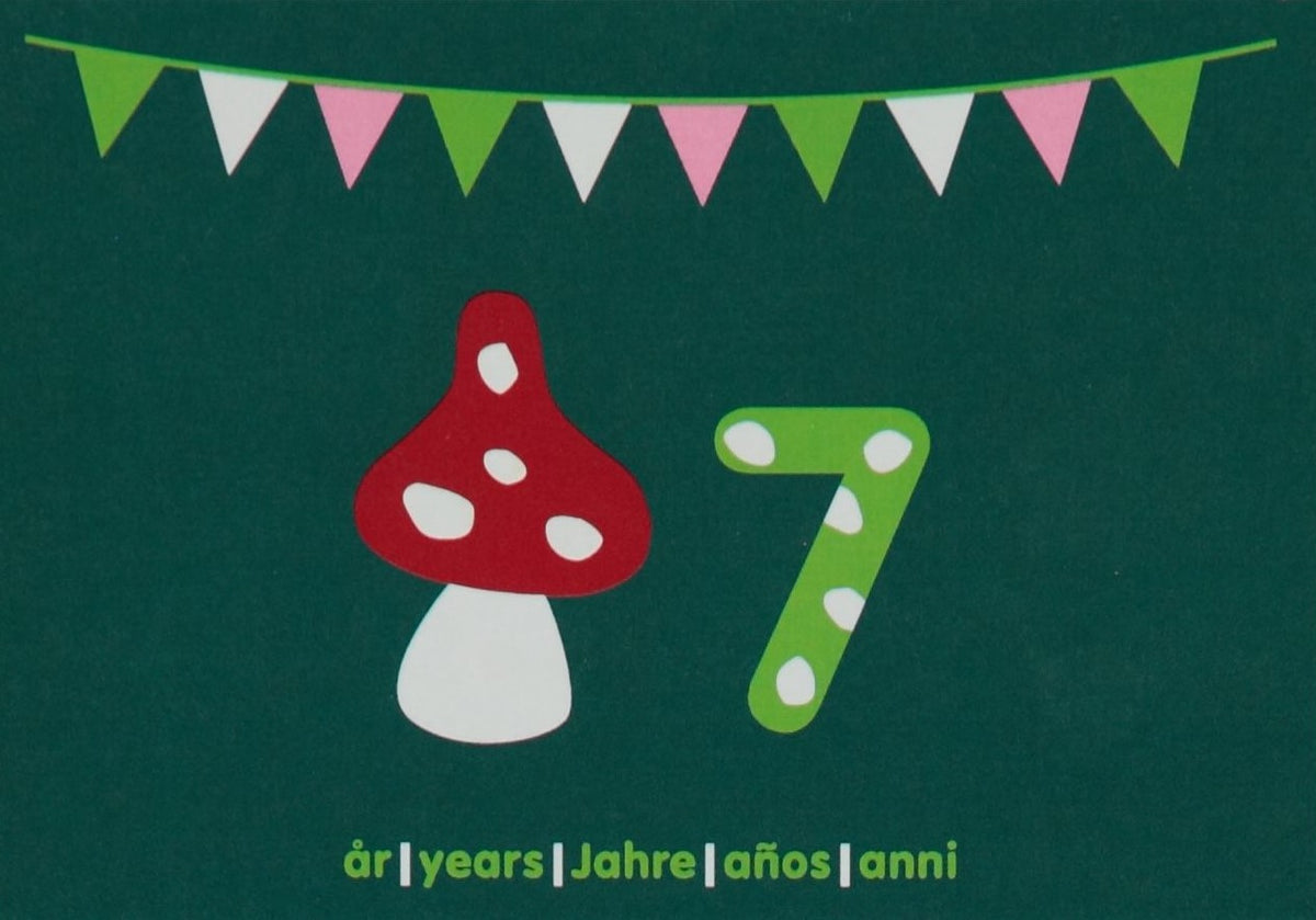 maxomorra Geburtstagskarte MUSHROOM 7 Jahre