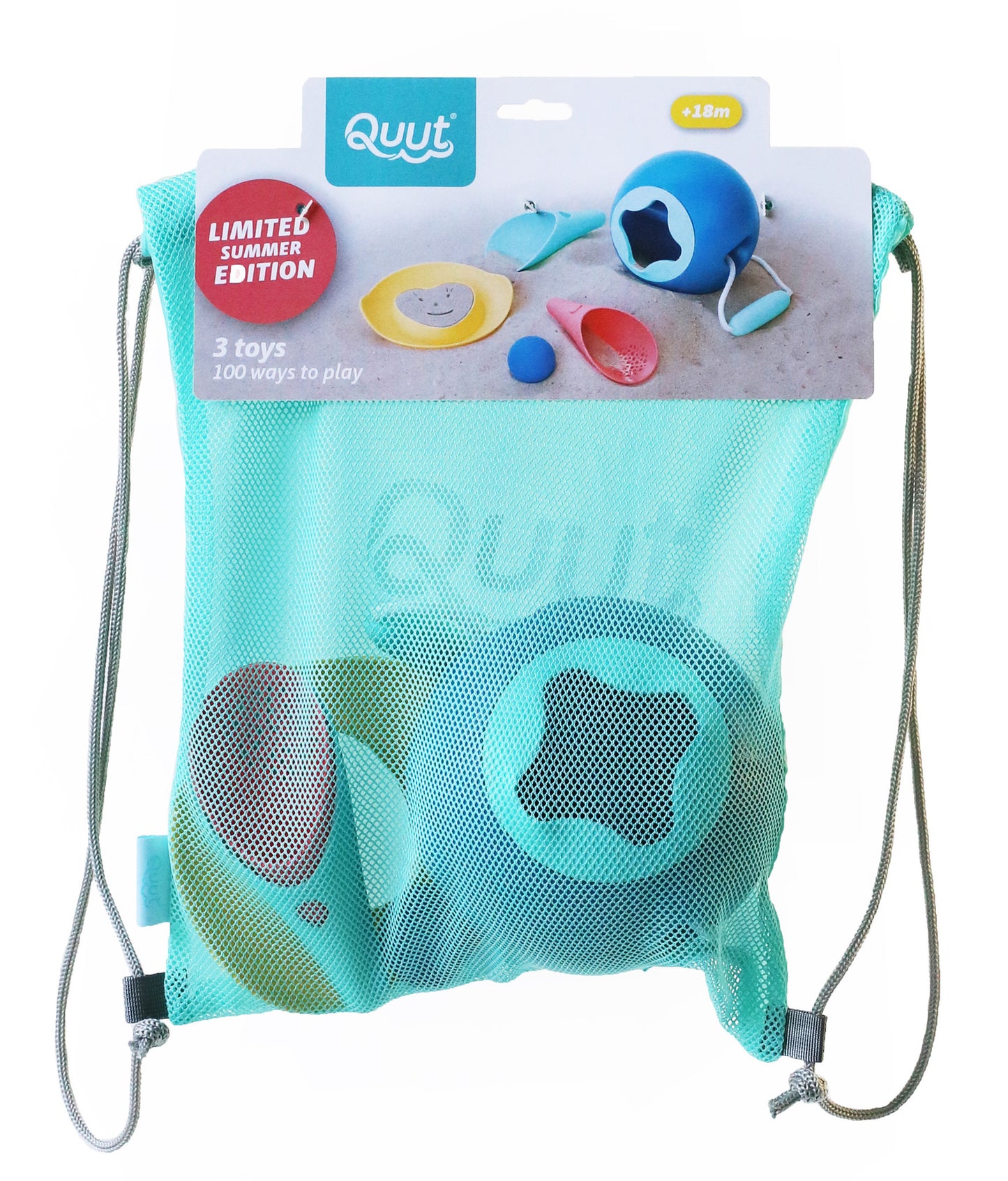 Quut Sandspielzeug Beach Set mit Mini Ballo, Cuppi, Shaper