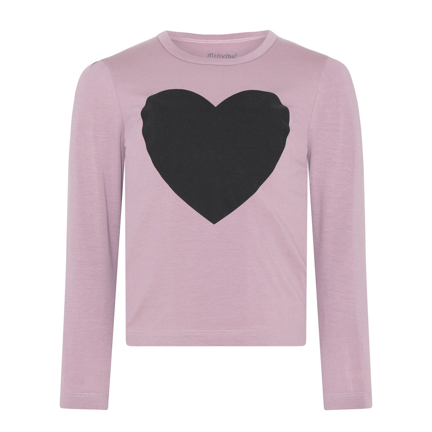 Minymo Langarm Shirt Herz Elderberry