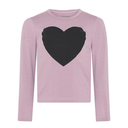 Minymo Langarm Shirt Herz Elderberry