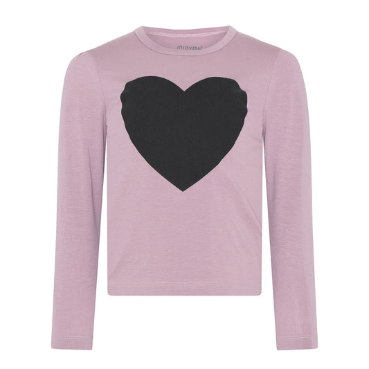 Minymo Langarm Shirt Herz Elderberry