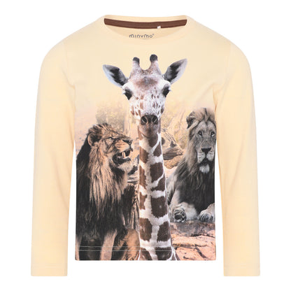 Minymo Langarm Shirt Giraffe Löwe