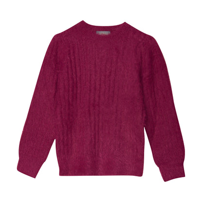 Creamie Strick Pullover Raspberry Radiance