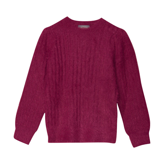 Creamie Strick Pullover Raspberry Radiance