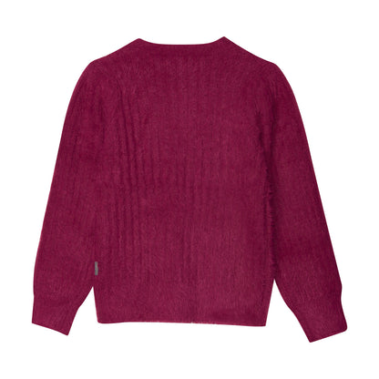 Creamie Strick Pullover Raspberry Radiance