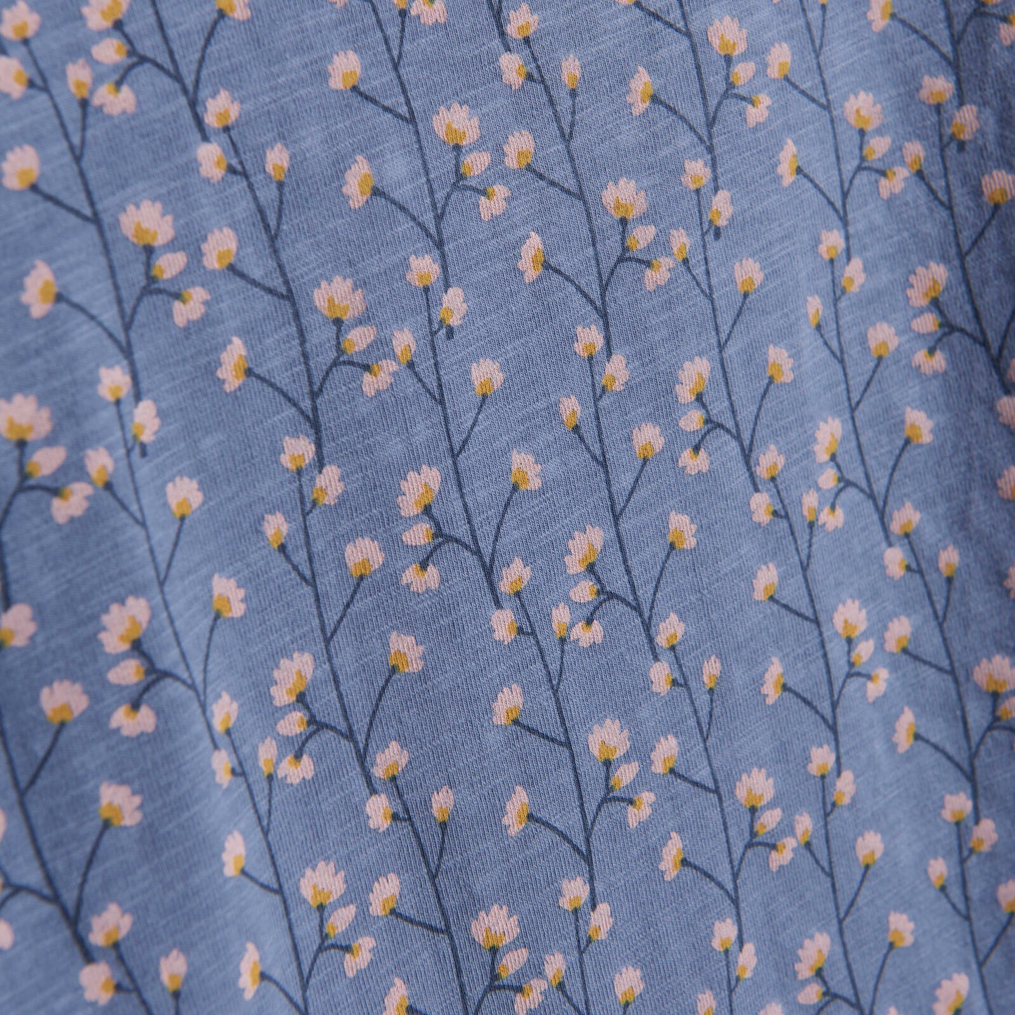Creamie Kurzarm Shirt Blumen Country Blue
