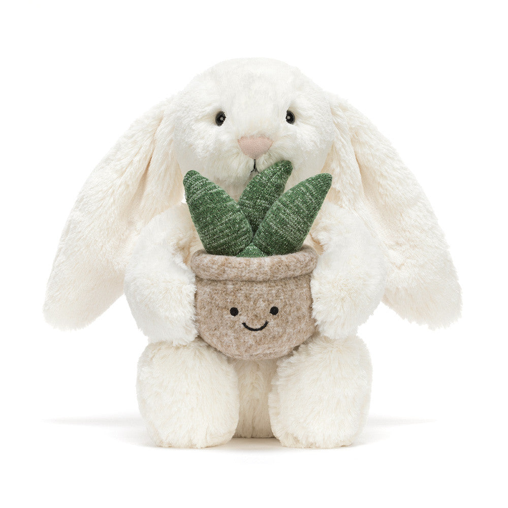 Jellycat Cream Bunny with Plant 31cm