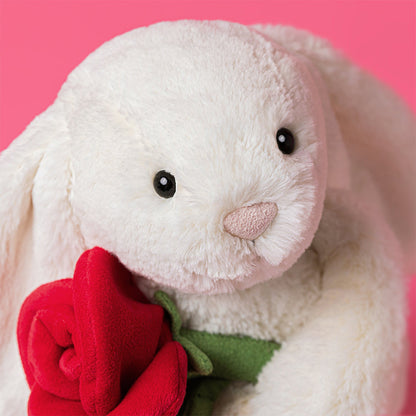 Jellycat Cream Bunny Hase mit Rose 31cm