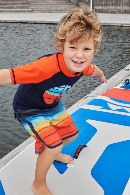 Color Kids Kurzarm Shirt UV40+ Blau-orange