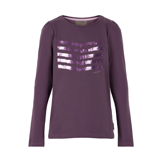 Creamie Langarm Shirt Sequins Montana Grape