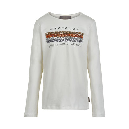 Creamie Langarm Shirt Sequins weiß