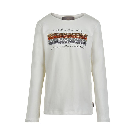 Creamie Langarm Shirt Sequins weiß