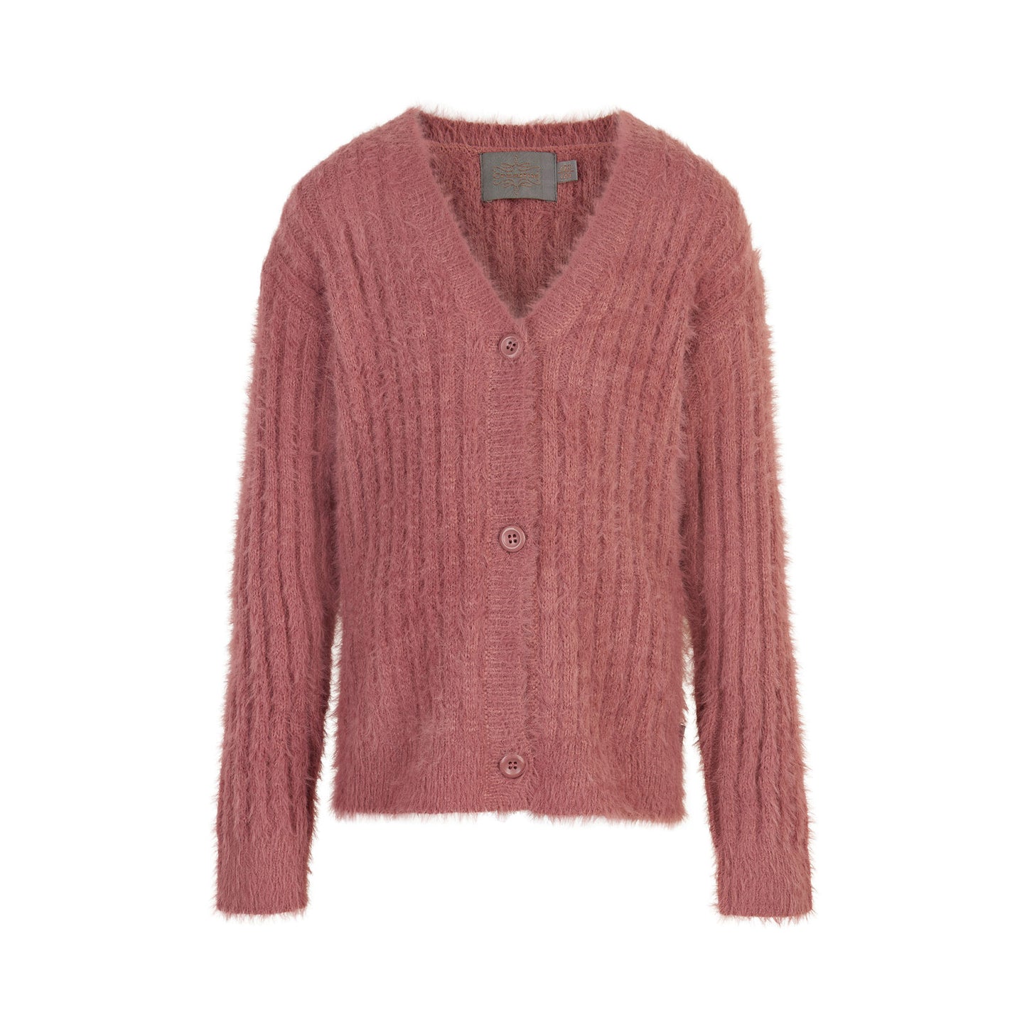 Creamie Strick Cardigan Fluffy Withered Rose