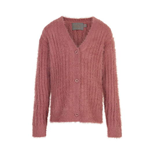 Creamie Strick Cardigan Fluffy Withered Rose