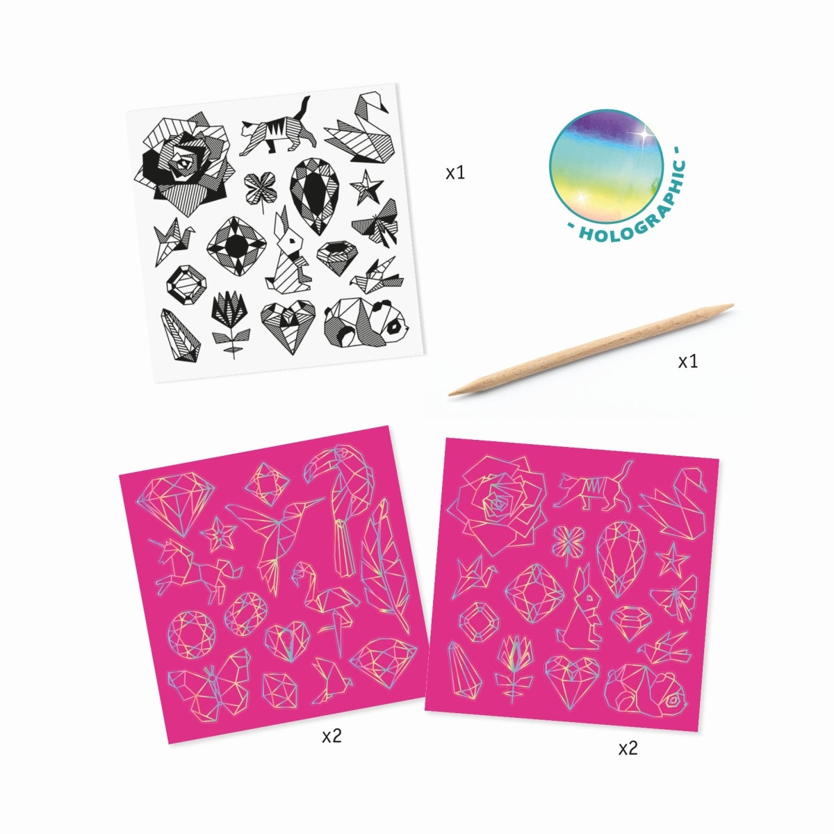 Djeco Kratzbild Sticker Diamant