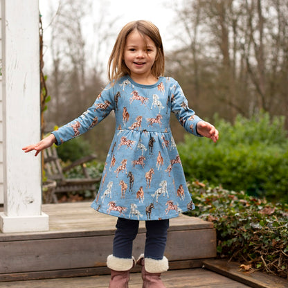 Enfant Terrible Sweatkleid Pferdedruck jeansblau