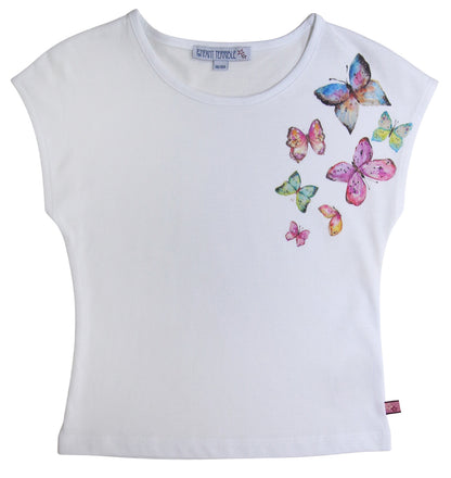 Enfant Terrible Top mit Schmetterlingsdruck weiß