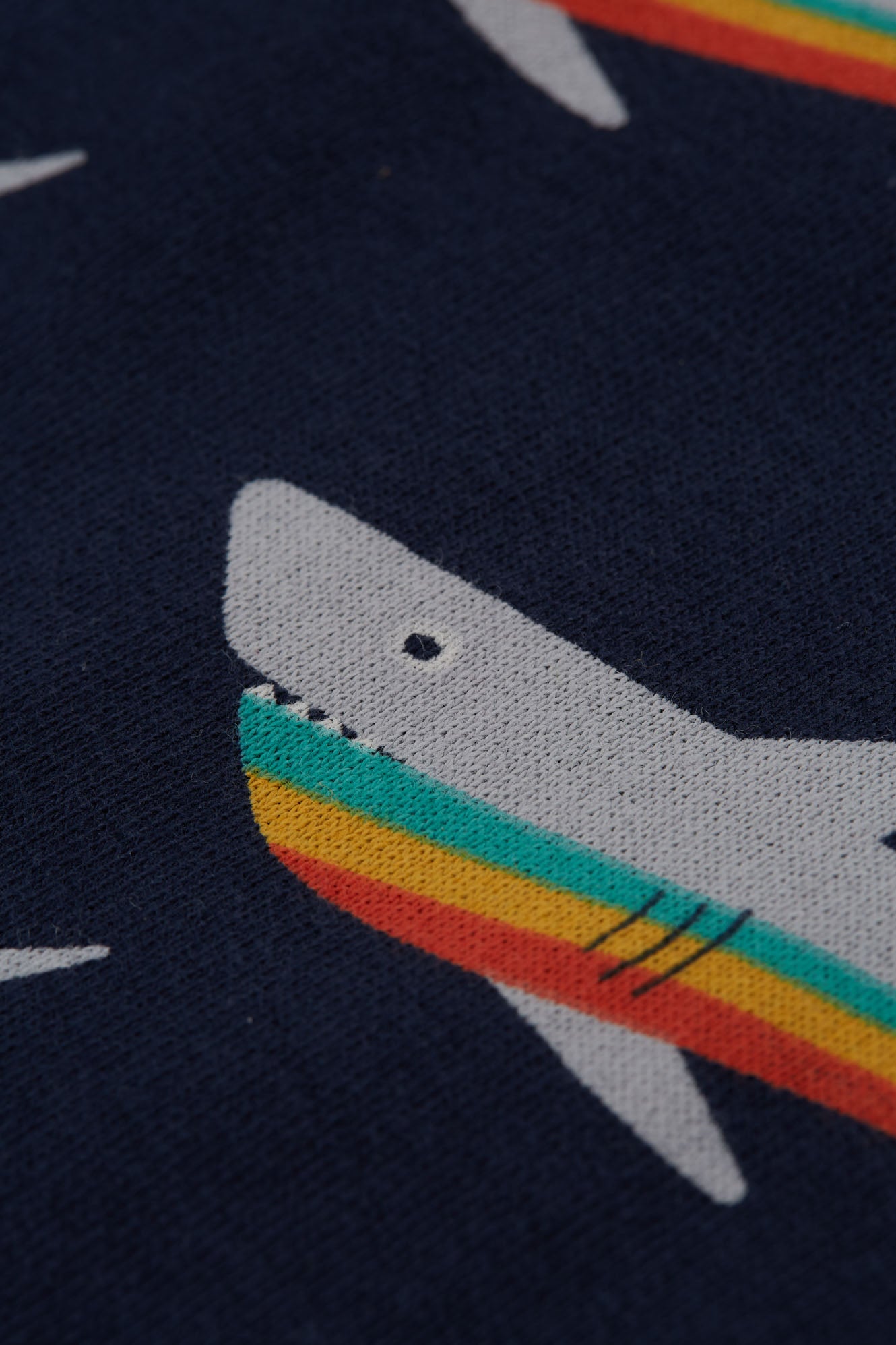 Frugi Samson Short Indigo Rainbow Sharks
