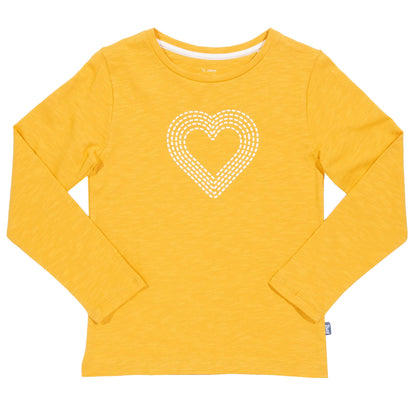 KITE Langarm Shirt Heart okker