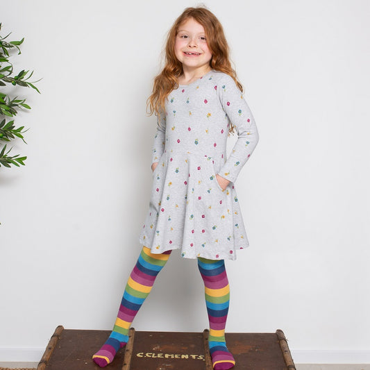 KITE Little Flora Langarm skater dress grau