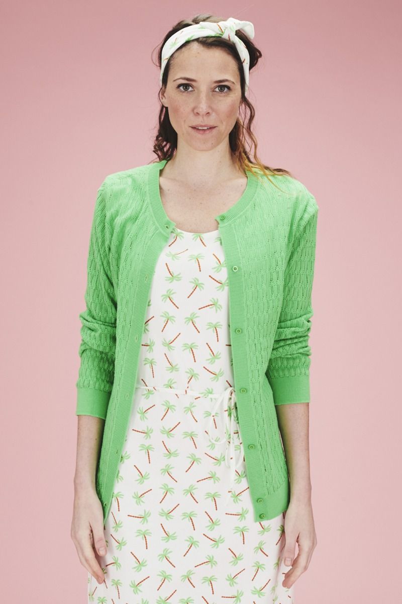 Lily Balou Damen Iris Cardigan Strickjacke grün