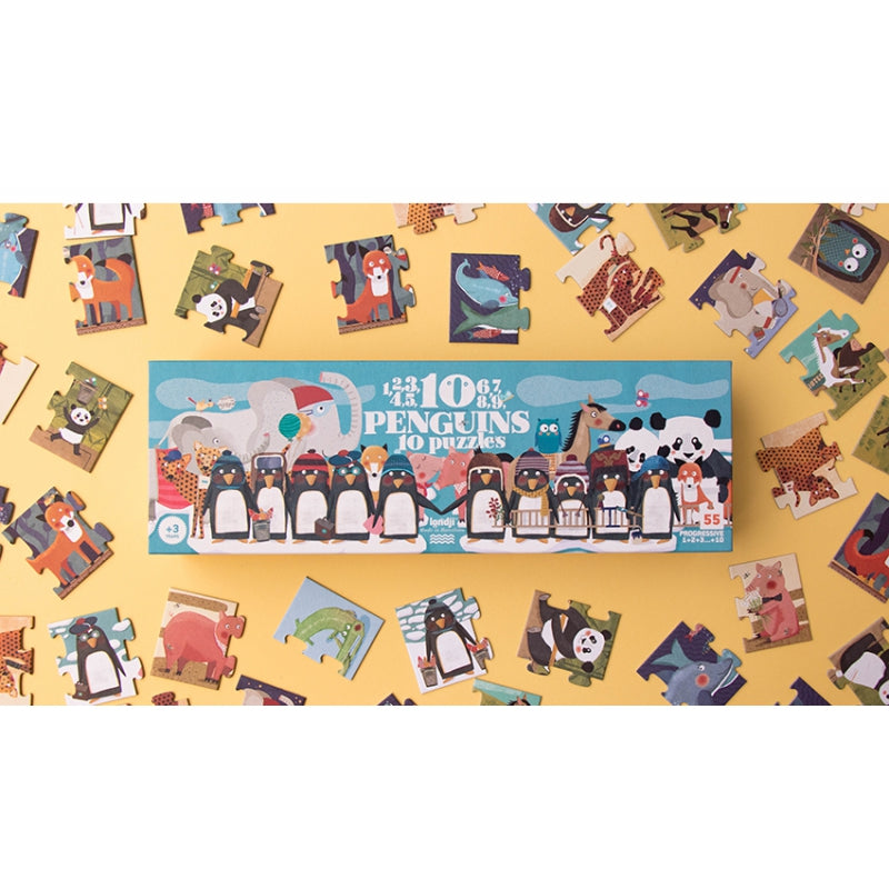 londji Puzzle - 10 Penguins