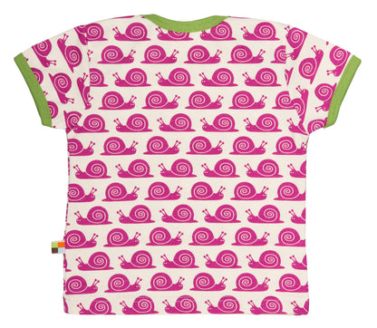 Loud+Proud Kurzarm Shirt Schnecke fuchsia
