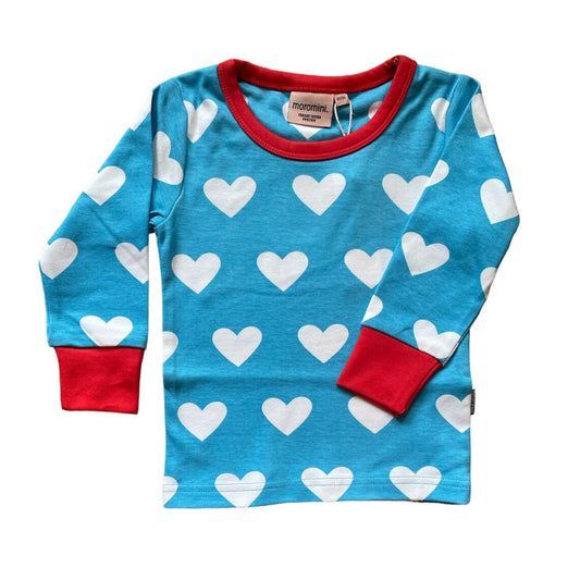 Moromini Langarm Shirt Blue Hearts