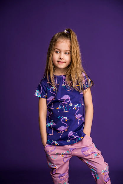 Mullido Kurzarm Shirt Flamingo lila