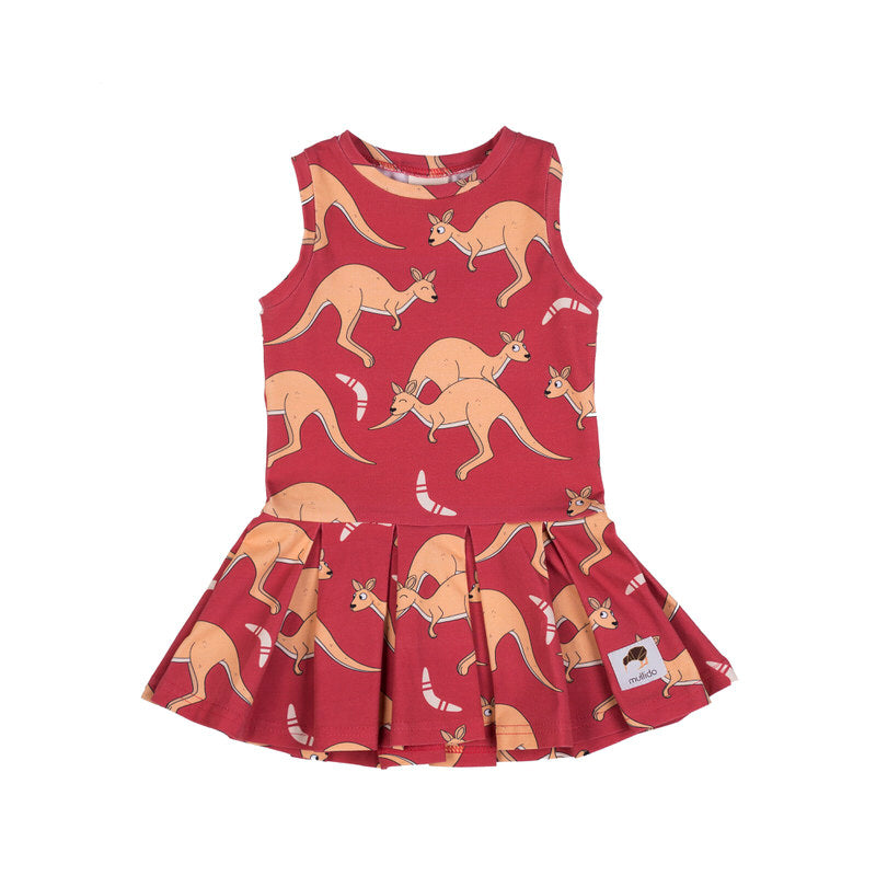 Mullido ärmelloses Kleid Känguru rot