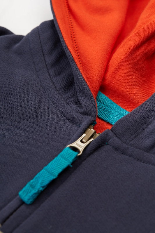 Frugi Big Character Snuggle Suit,Indigo/Rhino