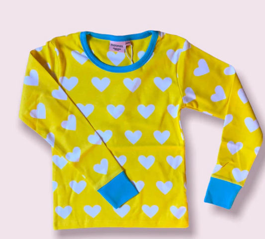 Moromini Langarm Shirt Yellow Hearts