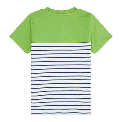 Sense Organics SALVO Kurzarm Shirt blau-weiß gestreift mit grün