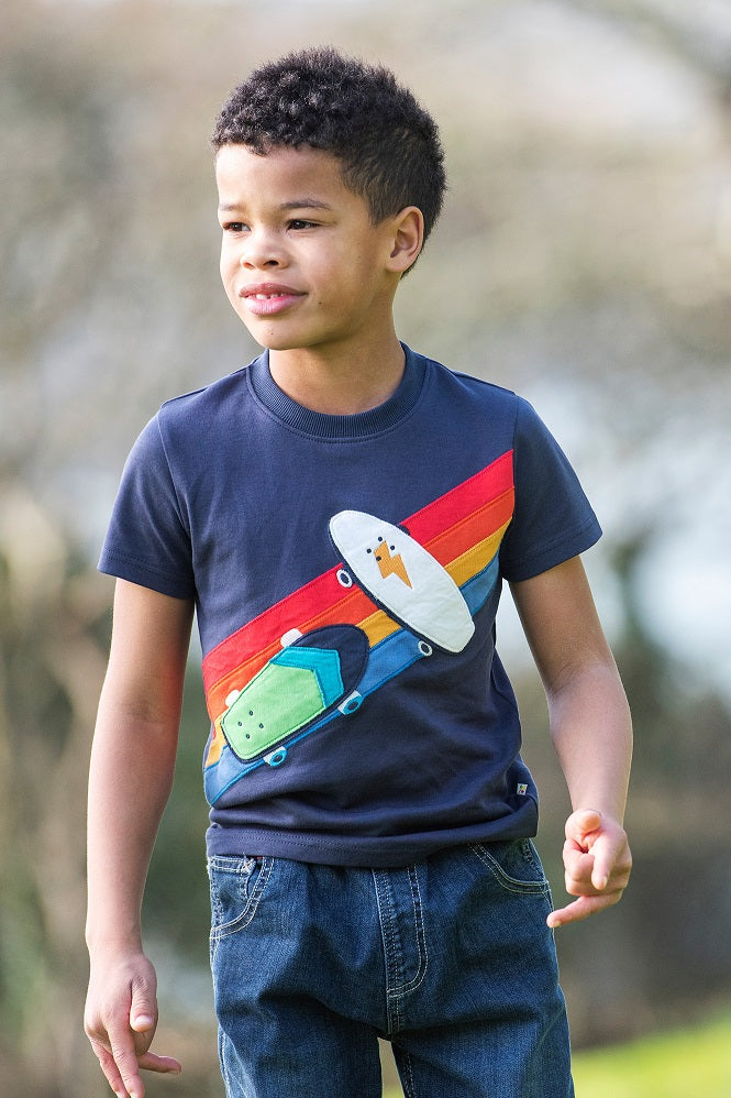 Frugi Carsen Applique Shirt Skateboards