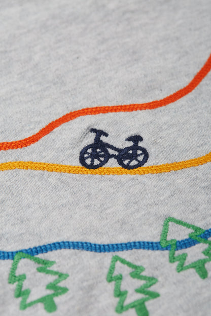 Frugi Jake Applique Top Grey Marl/Mountains