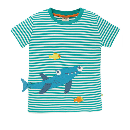Frugi Kurzarm Shirt Joshua Applique Shark HAI