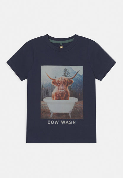 THE NEW Kurzarm Shirt VILLION COW WASH blau