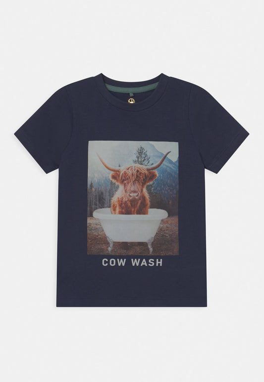 THE NEW Kurzarm Shirt VILLION COW WASH blau