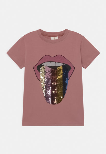 THE NEW Kurzarm Shirt VAY Zunge Wendepailetten