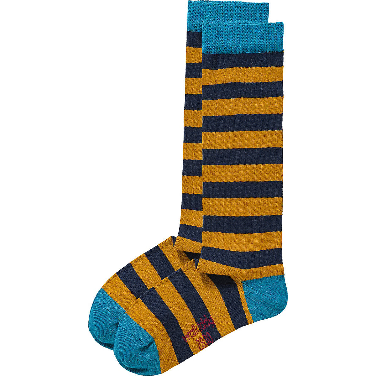 Walkiddy Kniestrümpfe blau-okker 2er Pack