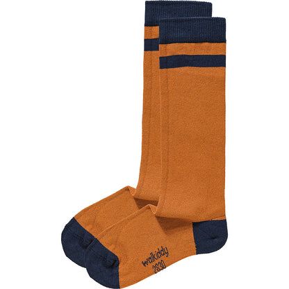 Walkiddy Kniestrümpfe blau-okker 2er Pack